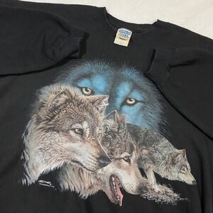Vintage Ultra Y2K Wolf Pack Graphic Print Gardner Crewneck Sweatshirt Mens XL